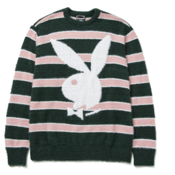 PLAYBOY Other - NWT Playboy Playboy x HUF Faux Mohair Striped Sweater Size M